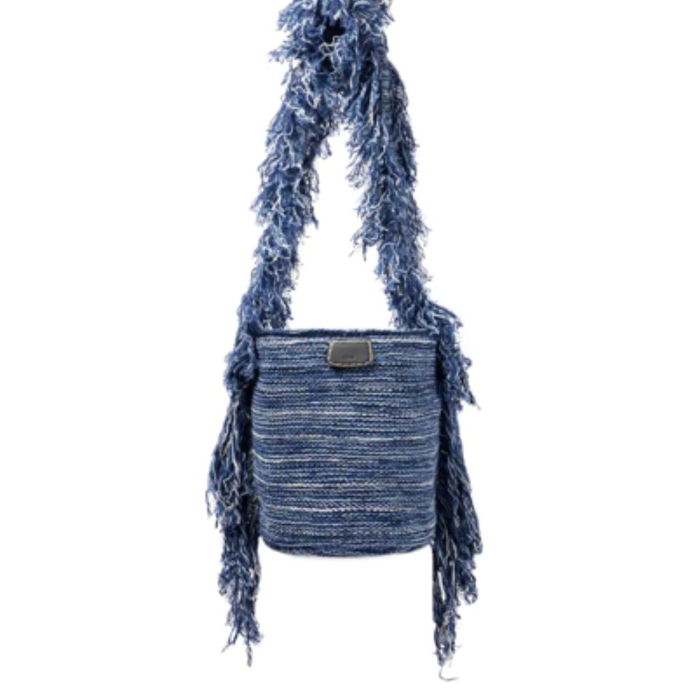 NWT Chloe Jorge Ocean Waves Cashmere Knit Bucket Bag - Picture 15 of 16